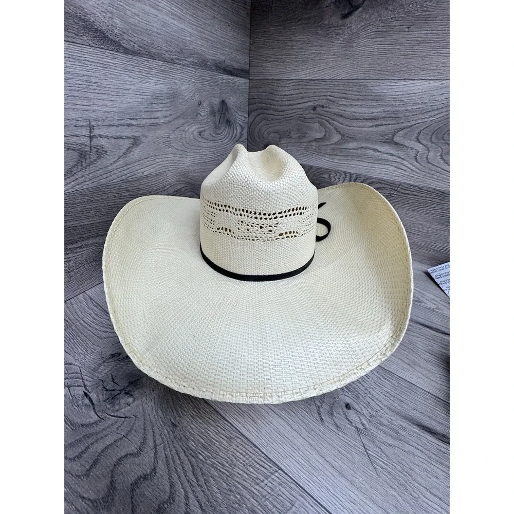 Twister White Straw Western Cowboy Hat 6 7/8 Bangora Made In Mexico